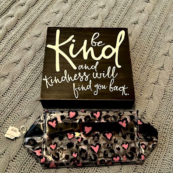 🧡 Hobby Lobby Sign and Cosmetics Bag Bundle NWT- Black White Inspirational Sign - Picture 4 of 8